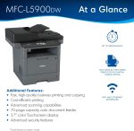 Brother Monochrome Laser Printer, Multifunction Printer, All-in-One Printer, MFC-L5900DW, Wireless Networking, Mobile Printing & Scanning, Duplex Print, Copy & Scan,  Dash Replenishment Ready - Image 3